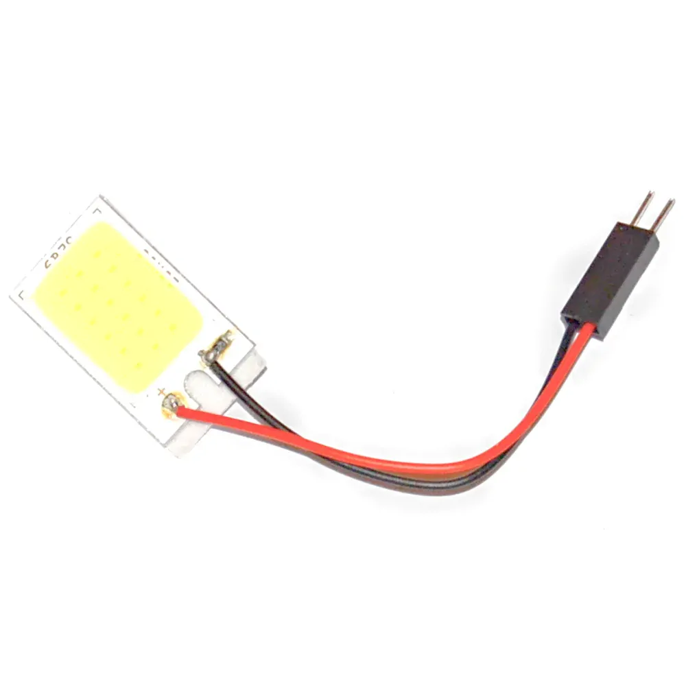 LED panel - 10ks (18 COB LED - Bílá) 12V + adaptéry C5W a T10 W5W, Výhodné balení!