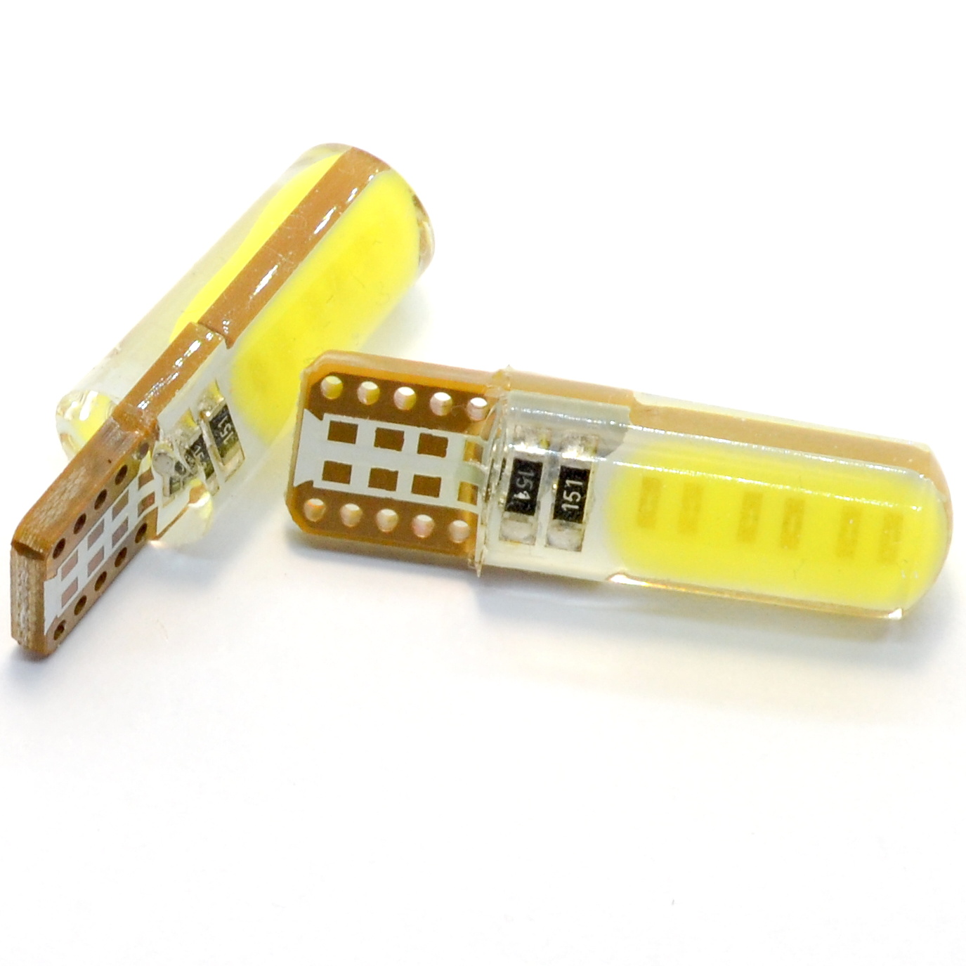 LED žárovky (2ks) W5W T10 - Bílá (COB LED) 12V, (pár, 2 x žárovka) COB003