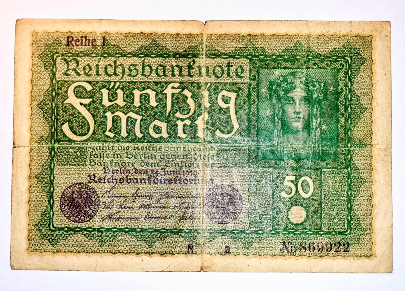 50 Mark 1919 - Německo, bankovka