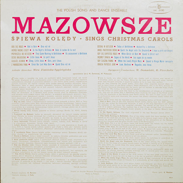 Mazowsze – Śpiewa Kolędy - Sings Christmas Carols EX, VYPRANÁ Vinyl (LP)