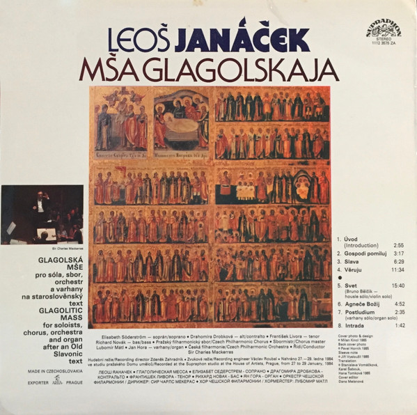 Janáček : Söderström / Drobková / Livora / Novák / Hora / Czech Philharmonic Chorus, Czech Philharmonic Orchestra, Sir Charles Mackerras – Mša Glagolskaja 1985 VG+, VYPRANÁ Vinyl (LP + příloha)