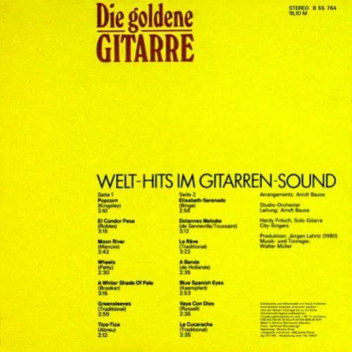 Studio-Orchester – Die Goldene Gitarre (Welt-Hits Im Gitarren-Sound) 1980 VG+ VYPRANÁ Vinyl (LP)