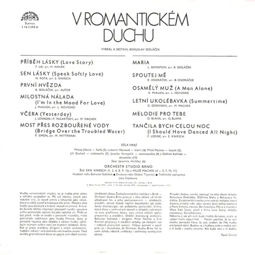 Orchestr Studio Brno – V Romantickém Duchu 1979 VG+, VYPRANÁ Vinyl (LP)
