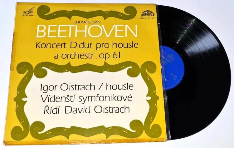 Beethoven, Igor Oistrach, Vidensti Symfonikove, David Oistrach – Koncert D Dur Pro Housle A Orchestr, Op. 61 1972 EX, VYPRANÁ Vinyl (LP)