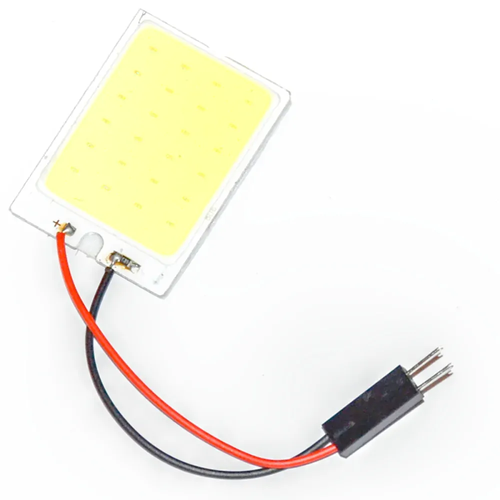 LED panel - 2ks (24 COB LED - Bílá) 12V + adaptéry C5W a T10 W5W, COB004 pár