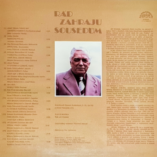 Zlatá Muzika Řídí Jiří Eliášek – Rád Zahraju Sousedům 1983 VG+, VYPRANÁ Vinyl (LP)