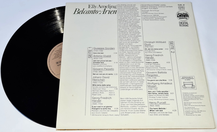Elly Ameling, Kurt Masur, Gewandhausorchester Leipzig – Belcanto-Arien 1986 VG+, Vinyl (LP)