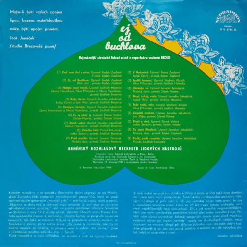 Brněnský Rozhlasový Orchestr Lidových Nástrojů – Ej, Od Buchlova 1981 EX, VYPRANÁ Vinyl (LP)