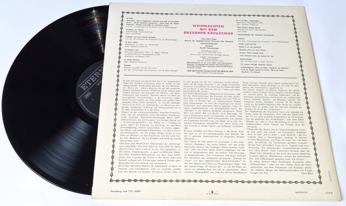 Dresdner Kreuzchor – Weihnachten Mit Dem Dresdner Kreuzchor 1973 EX-, Vinyl (LP)