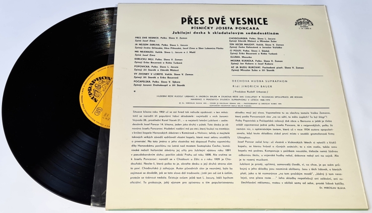 Josef Poncar – Přes Dvě Vesnice 1972 VG+, Vinyl (LP)