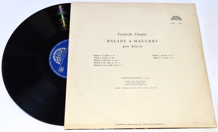 Valentina Kameníková, Fryderyk Chopin – Balady A Mazurky 1976 VG+, Vinyl (LP)