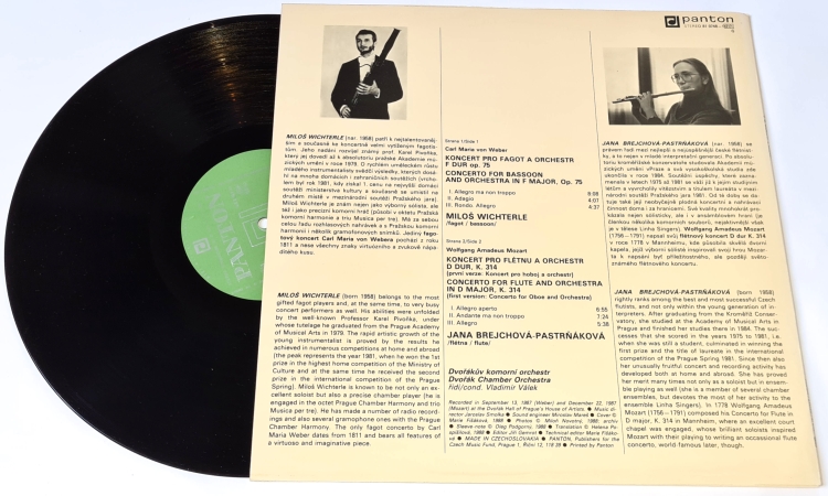 Jana Brejchová-Pastrnakova, Miloš Wichterle, Dvořák Chamber Orchestra – W.A.Mozart - C.M.Weber 1988 EX, Vinyl (LP)