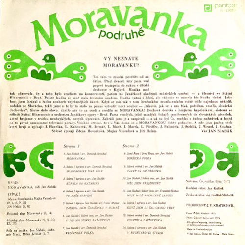 Moravanka – Moravanka Podruhé 1975 EX, VYPRANÁ Vinyl (LP)