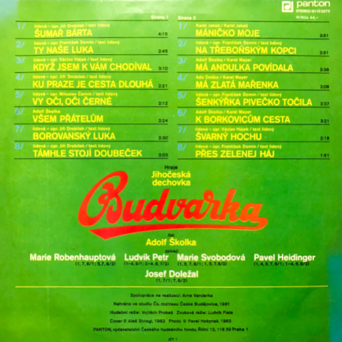 Budvarka – Šenkýřka Pivečko Točila 1984 VG+, VYPRANÁ Vinyl (LP)