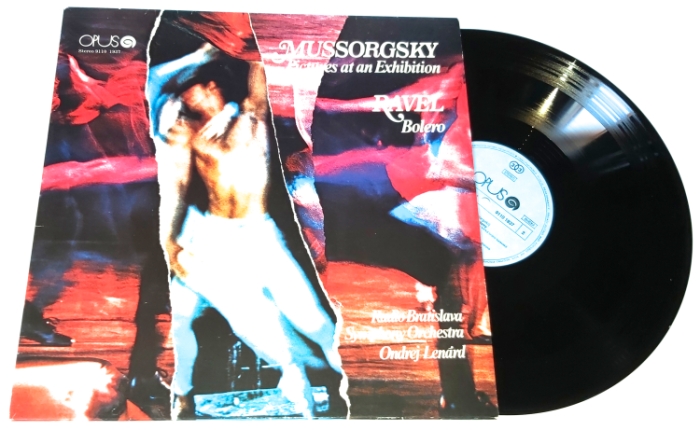 Modest Petrovich Mussorgsky - Maurice Ravel - Ondrej Lenárd - Radio Bratislava Symphony Orchestra – Pictures At An Exhibition / Bolero 1987 NM, VYPRANÁ Vinyl (LP)