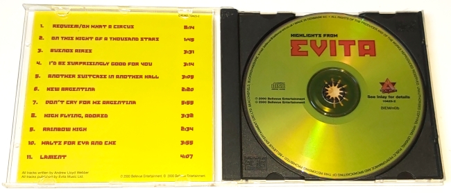 The West End Players & Singers – Highlights From Evita 2000 CD