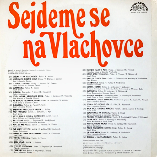 Dechová Hudba Antonína Votavy – Sejdeme Se Na Vlachovce 1976 EX, VYPRANÁ Vinyl (LP)