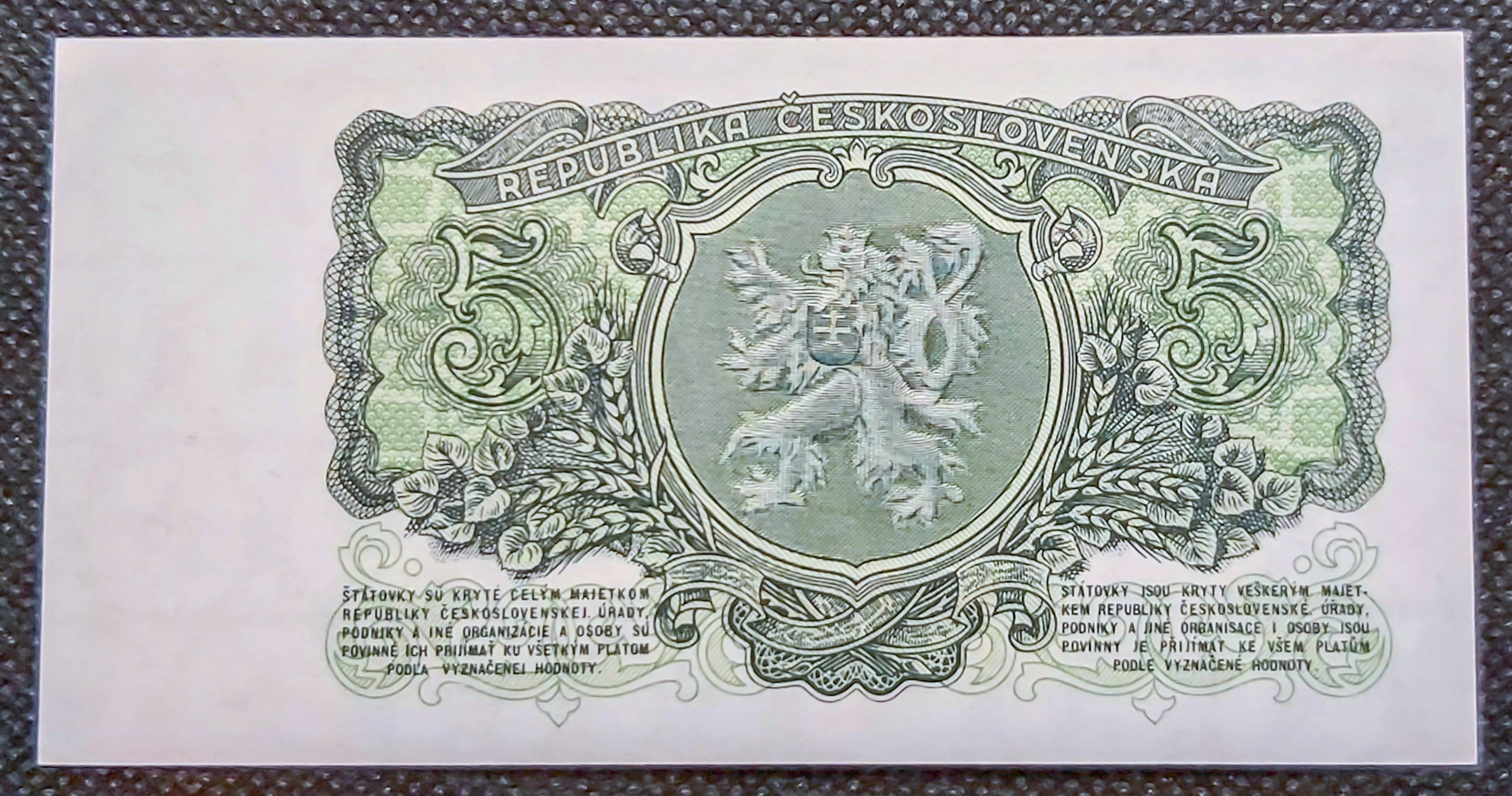 5 koruna 1953 - ČESKOSLOVENSKO UNC, bankovka