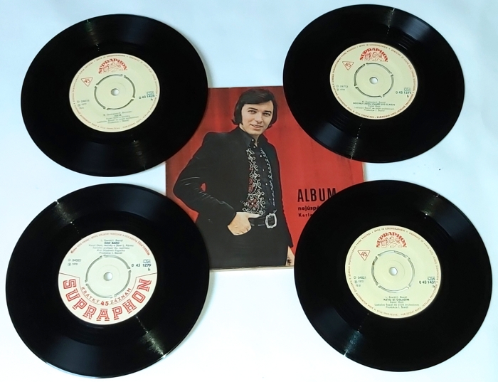 Karel Gott – Album Nejúspěšnějších Hitů Karla Gotta 1972, 4 x Vinyl 7" Single VYPRANÉ (SP)