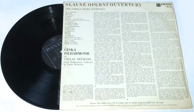 Česká Filharmonie, Václav Neumann – Slavné Operní Ouvertury 1972 EX, Vinyl (LP)