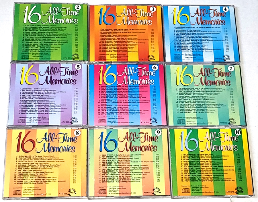 Various – 16 All-Time Memories (2 - 10) 1989,  9 x CD