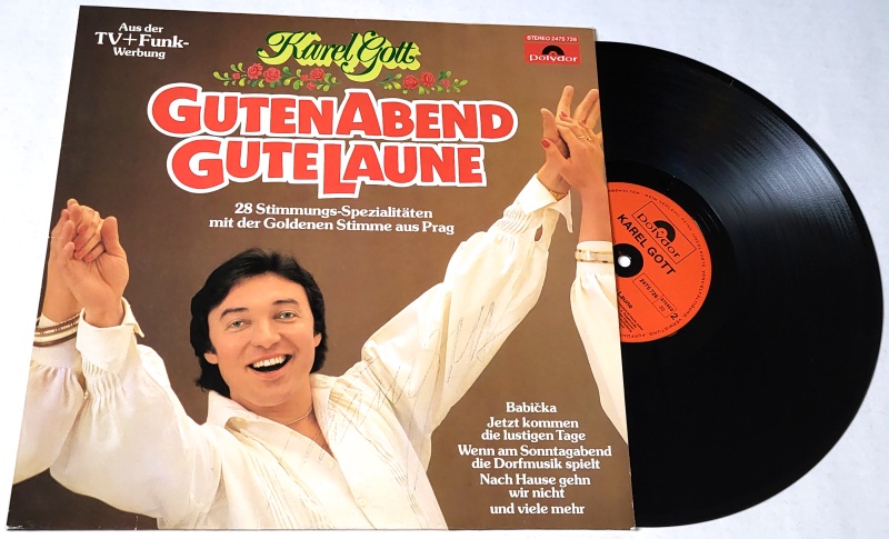 Karel Gott – Guten Abend, Gute Laune 1981 EX / VG+, VYPRANÁ (autogram, podpis)