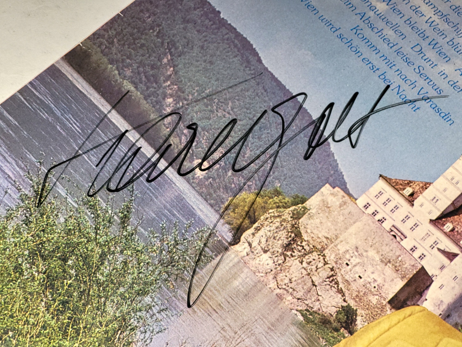 Karel Gott – Donauwellen 1978 NM, VYPRANÁ Vinyl (LP) autogram, podpis