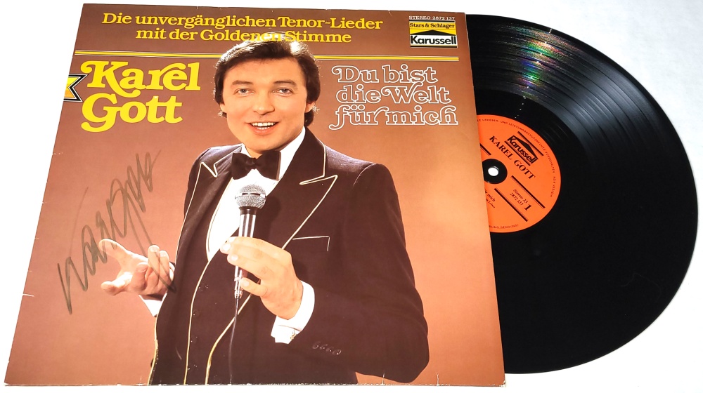 Karel Gott – Du Bist Die Welt Für Mich 1981 EX+, VYPRANÁ Vinyl (LP) autogram, podpis