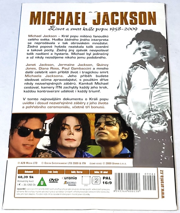 Michael Jackson - Život a smrt krále popu 1958-2009 DVD, nerozbalené