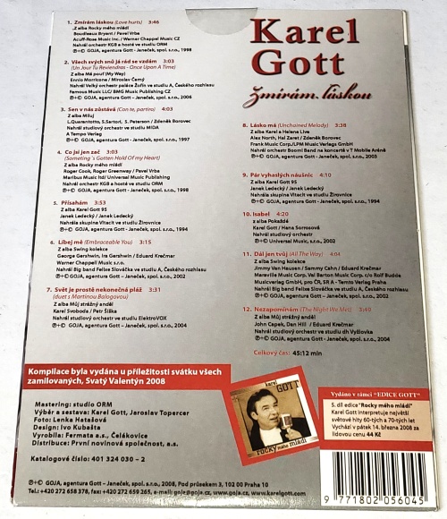Karel Gott - Zmírám láskou CD (nerozbalené)