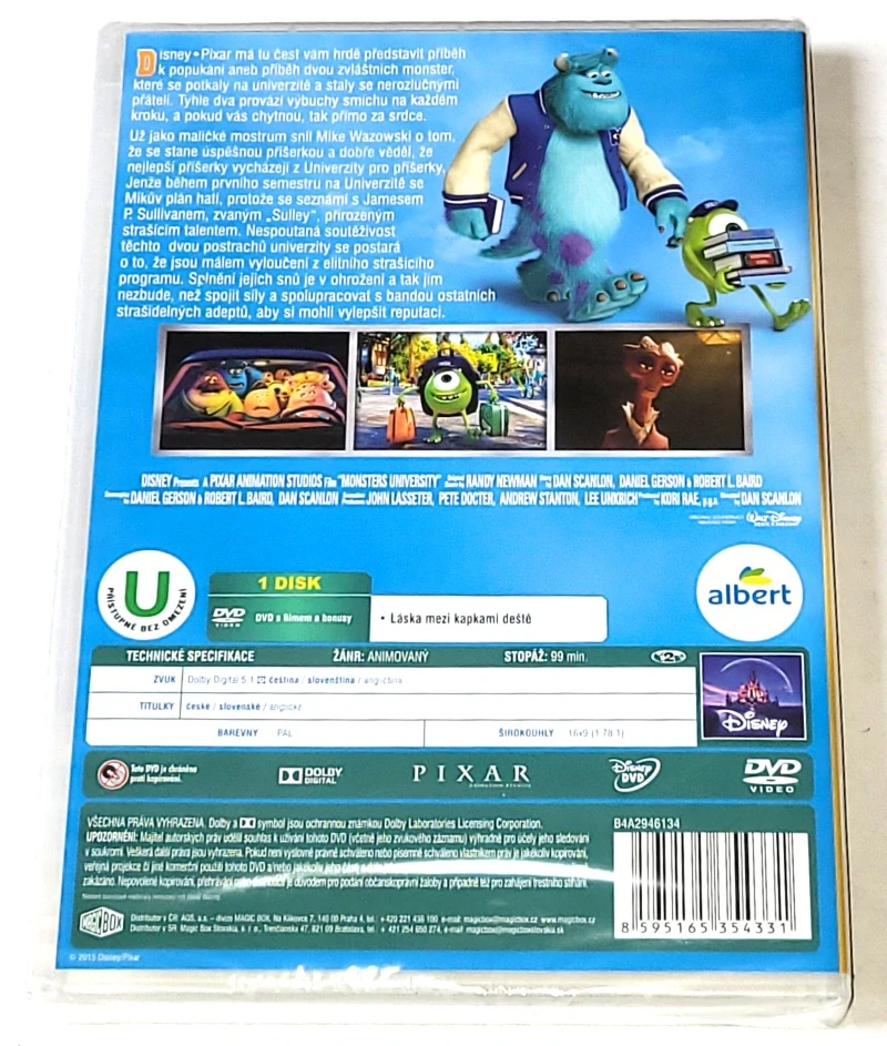 Univerzita pro příšerky 2013 DVD, nerozbalené