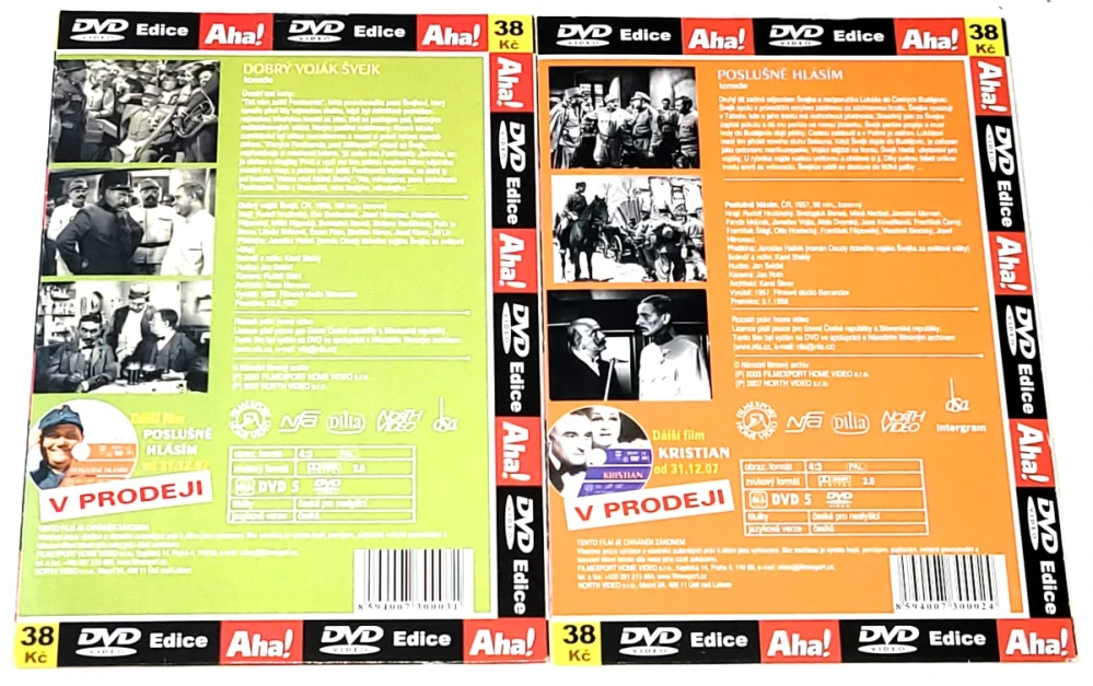 Dobrý voják Švejk / Poslušně hlásím 2 x DVD, nerozbalené