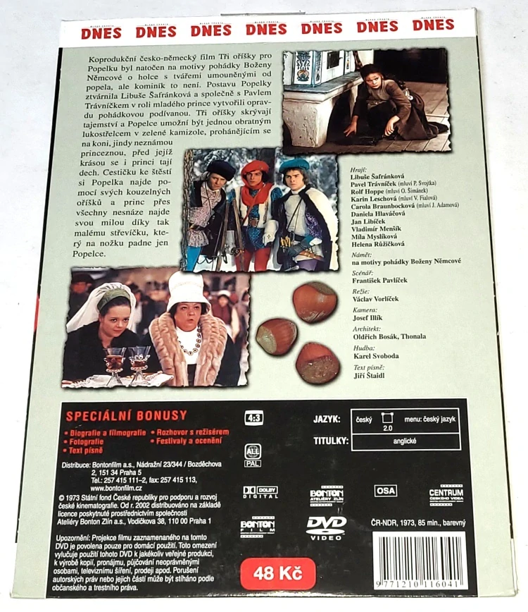 Tři oříšky pro Popelku 1973 DVD, nerozbalené