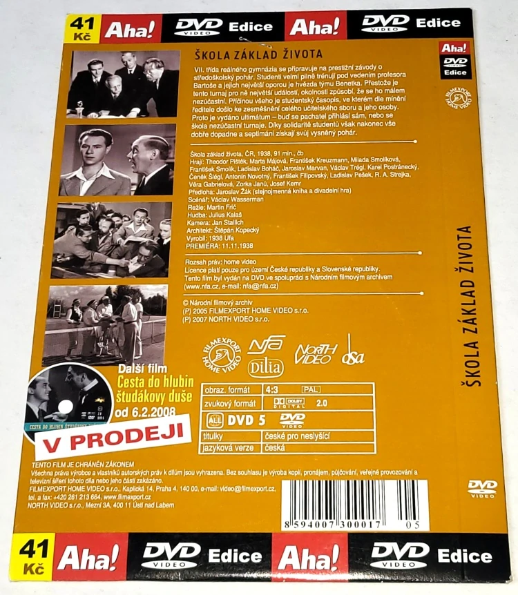 Škola základ života 1938 DVD, nerozbalené