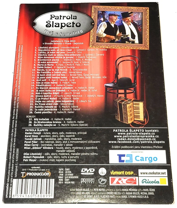 Patrola Šlapeto živě v Semaforu (koncert) 2010 DVD, nerozbalené