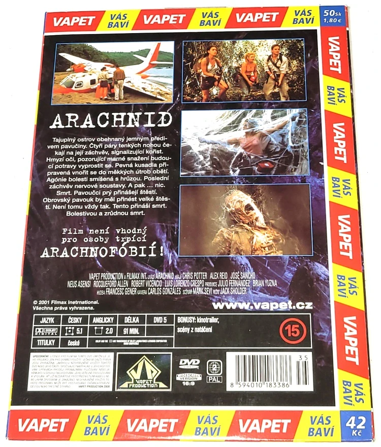 Arachnid 2001 DVD, nerozbalené