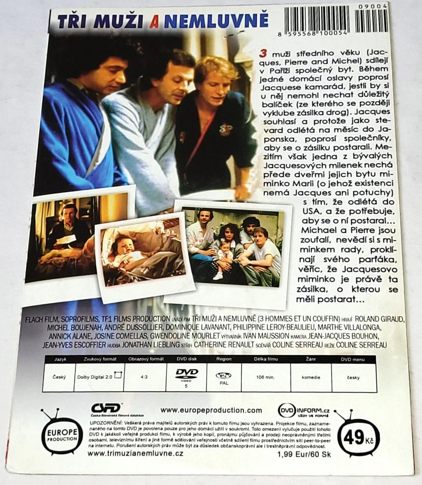Tři muži a nemluvně 1987 DVD, nerozbalené