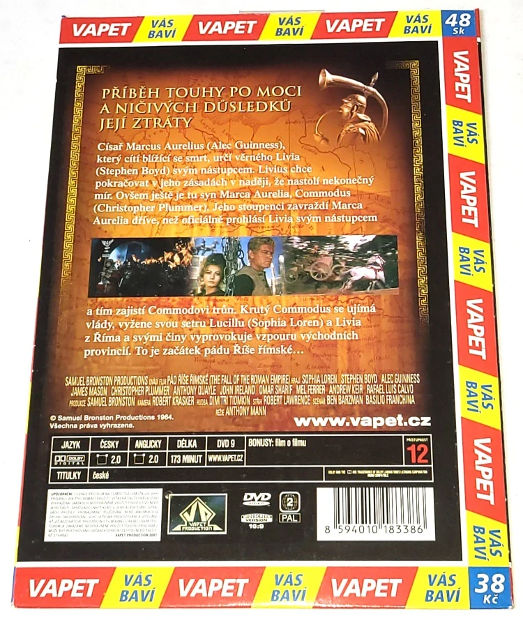 Pád říše římské 1964 DVD, nerozbalené