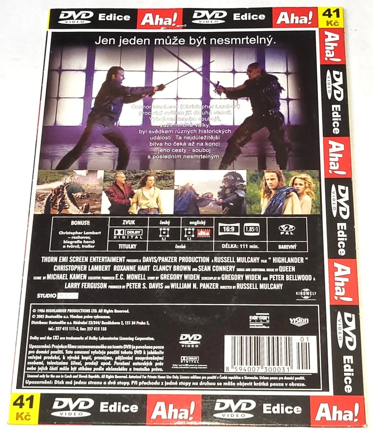 Highlander 1986 DVD, nerozbalené