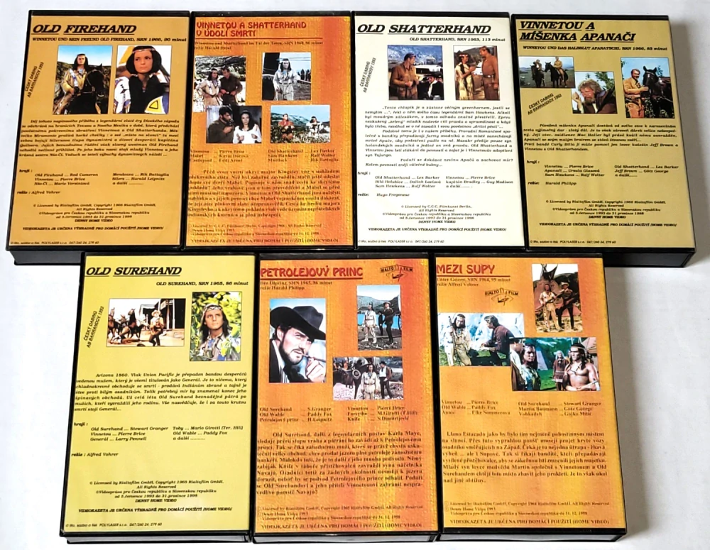 Set filmů dle romanů Karla Maye 7ks / VHS kazety 3ks