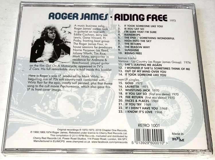 Roger James – Riding Free 2018 CD (nové, nerozbalené)
