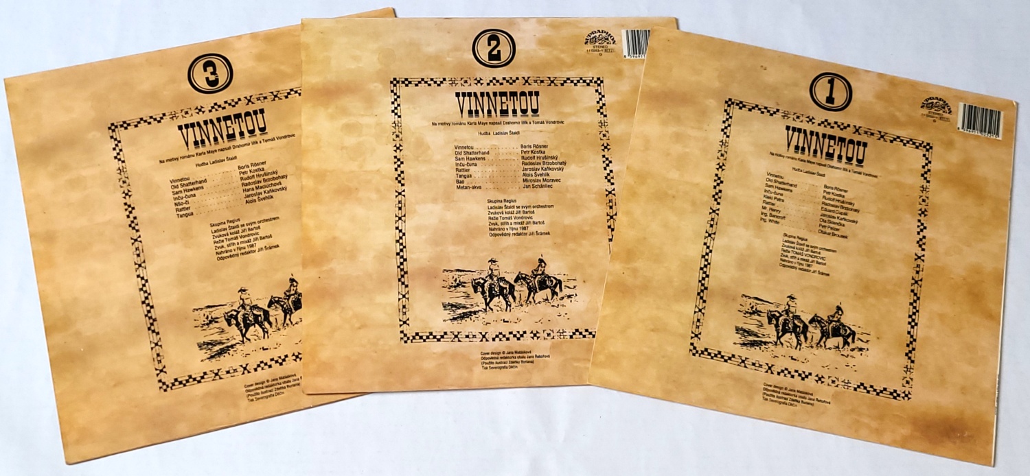Karl May – Vinnetou 1 / 2 / 3 1989 EX, VYPRANÉ Vinyl (kompletní sada 3 x LP)
