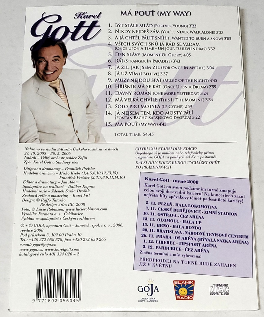 Karel Gott - Má Pouť (My Way) 2006 CD (nerozbalené)
