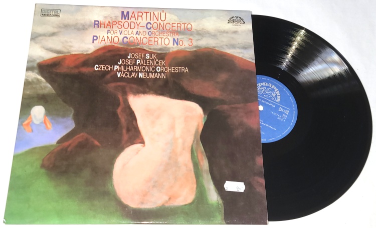 Martinů, Josef Suk, Josef Páleníček, Václav Neumann, Czech Philharmonic Orchestra – Rhapsody-Concerto For Viola And Orchestra - Piano Concerto No.3 1989 EX-, VYPRANÁ Vinyl (LP)