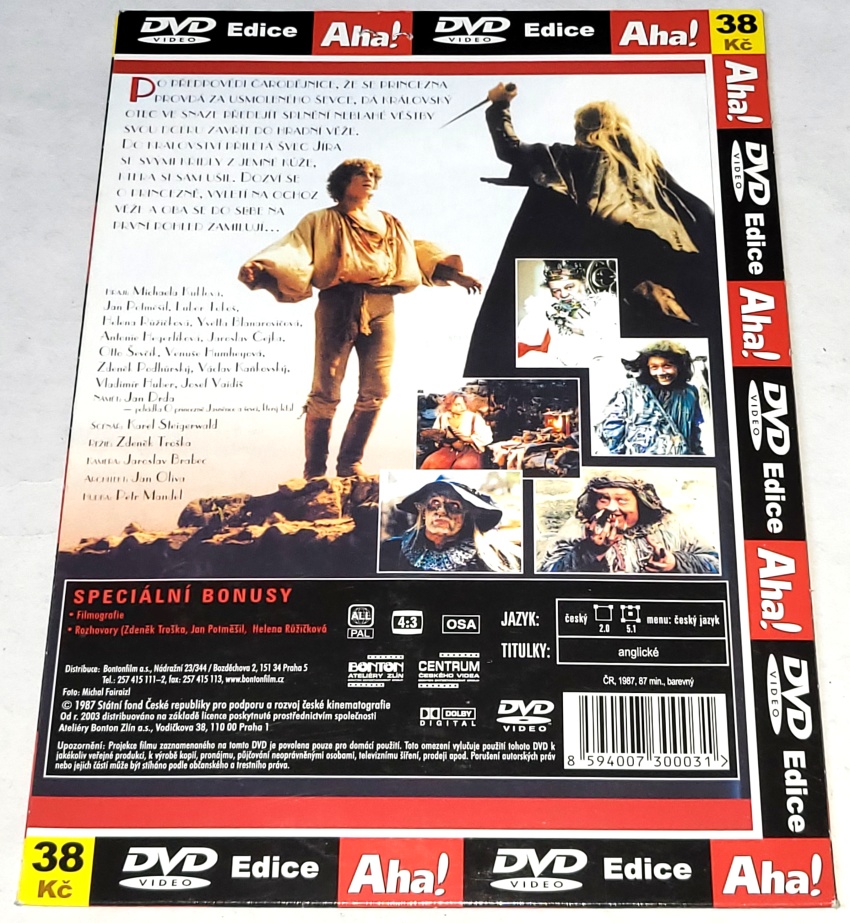 O princezně Jasněnce a létajícím ševci 1987 DVD (nové, zabalené)