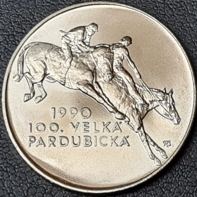 Ag 100 Koruna 1990, Velká Pardubická mince