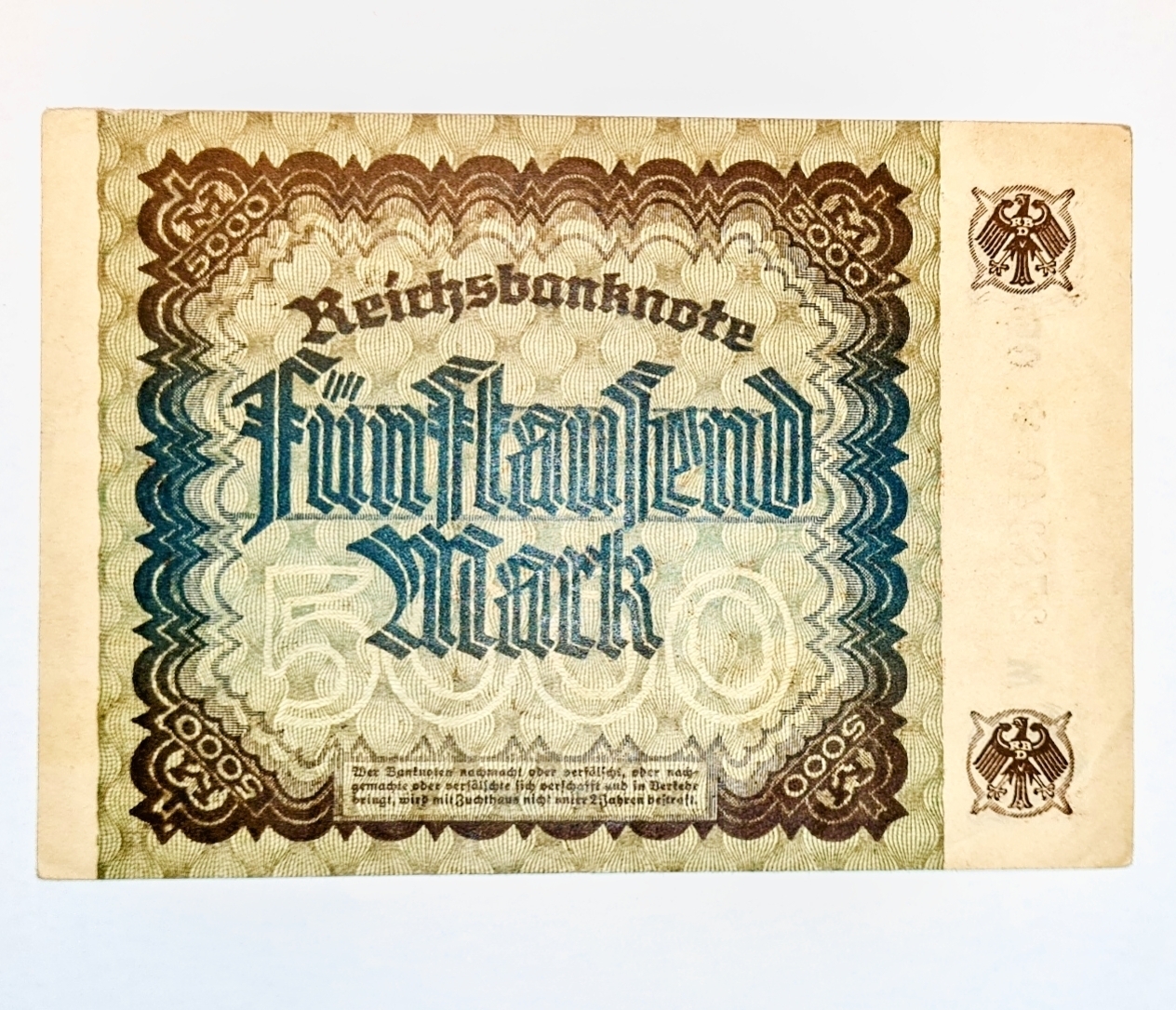 5000 Mark 1922 - Německo, bankovka