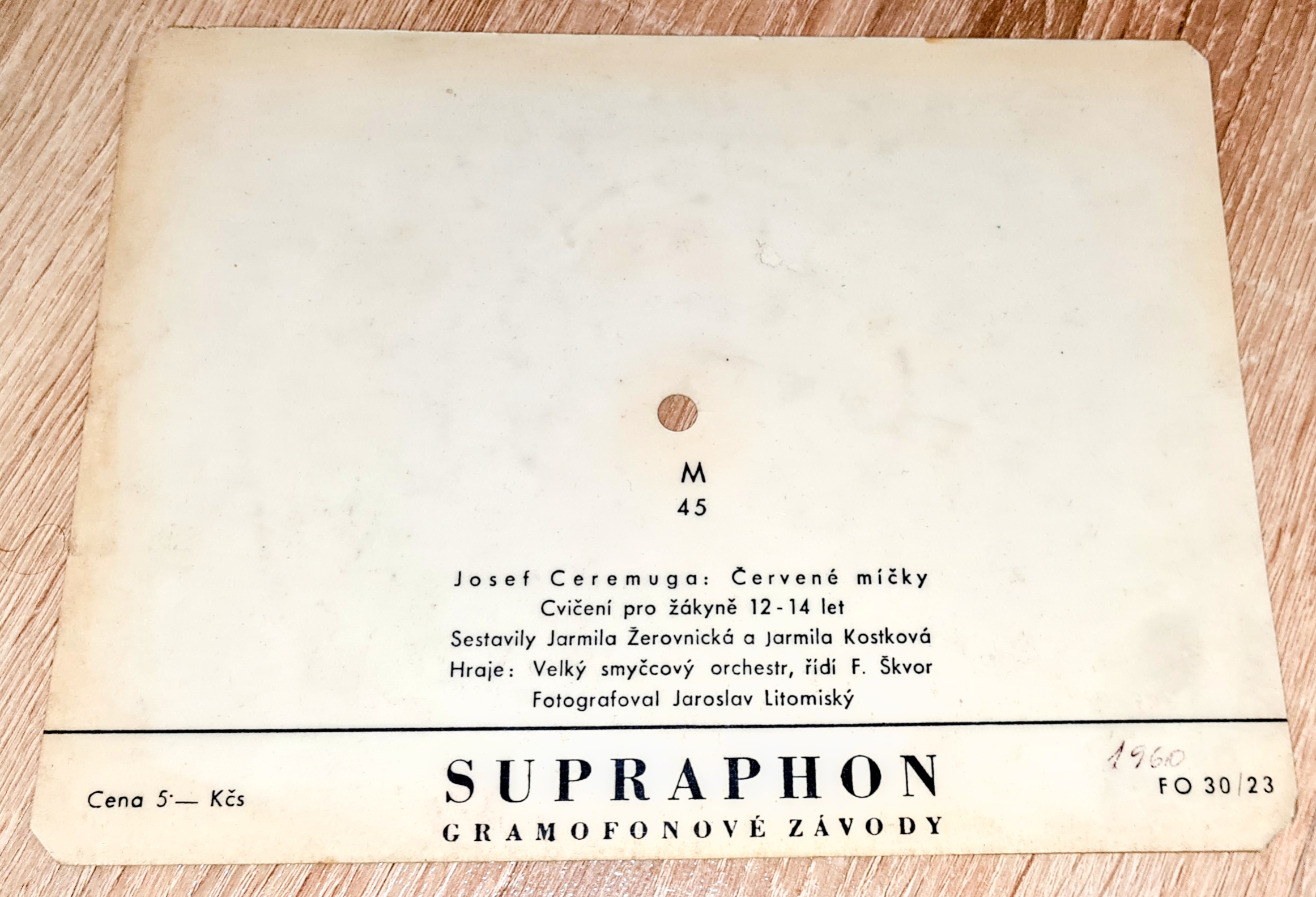 Velký Smyčcový Orchestr – Červené Míčky 1960, Vinylová hrací pohlednice Vinyl