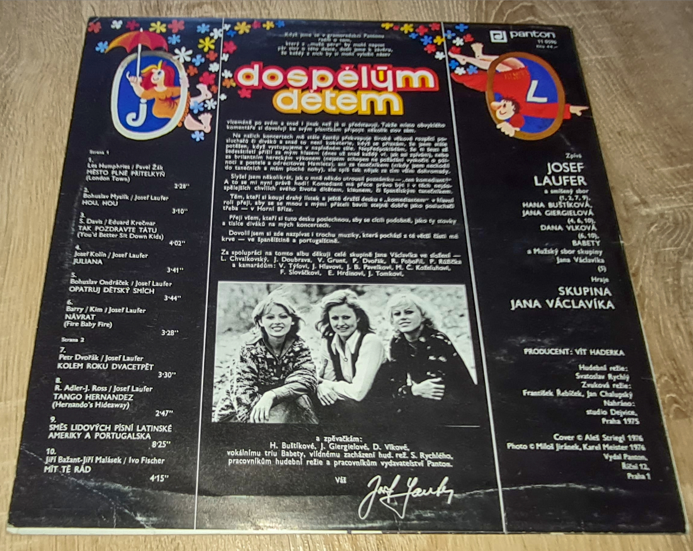 Josef Laufer – Dospělým Dětem 1976 VG+, VYPRANÁ Vinyl (LP)