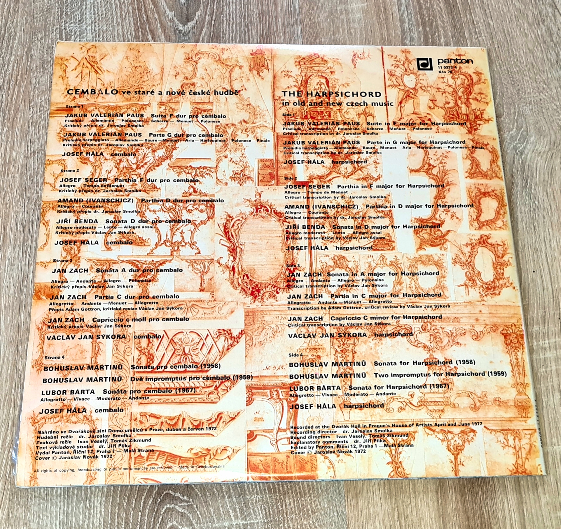 Cembalo Ve Staré A Nové České Hudbě = The Harpsichord In Old And New Czech Music 1972 NM, VYPRANÉ Vinyl (2LP)